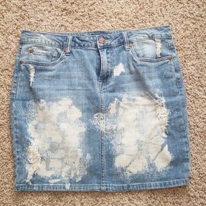 Distressed Jean Skirt